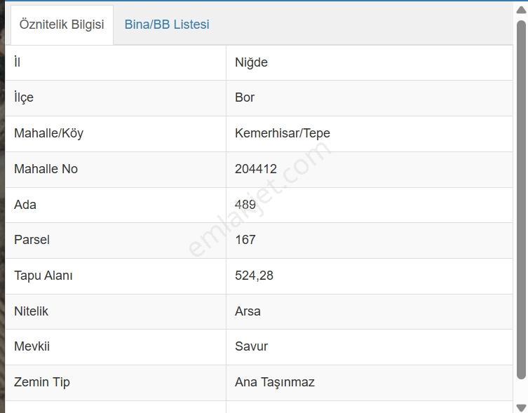 Anka'dan Niğde Bor Kemerhisar' Da Satılık Villa Parseli — fotoğraf 2
