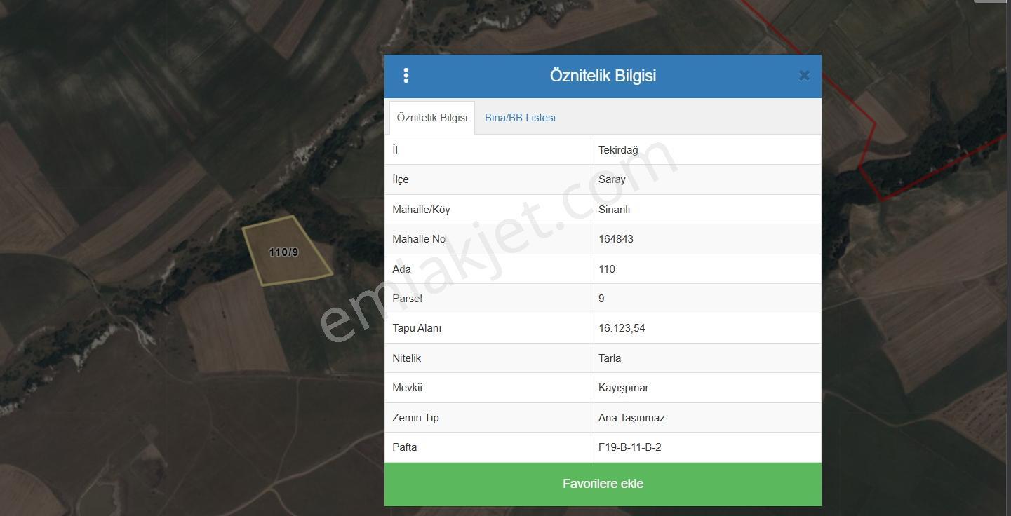 Turyap'tan Tekirdağ Saraylı/sinanli Satılık Fırsat Tarla — fotoğraf 2
