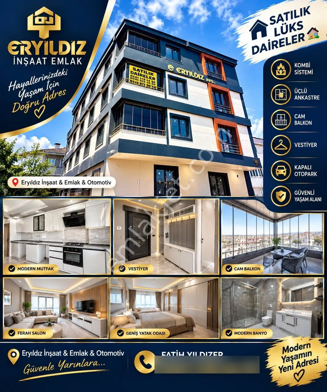 **eryıldız İnşaat'tan*kendi Mülkümüz*yerden Isıtmalı*ful+ful Lüks 3+1 Daire — fotoğraf 4