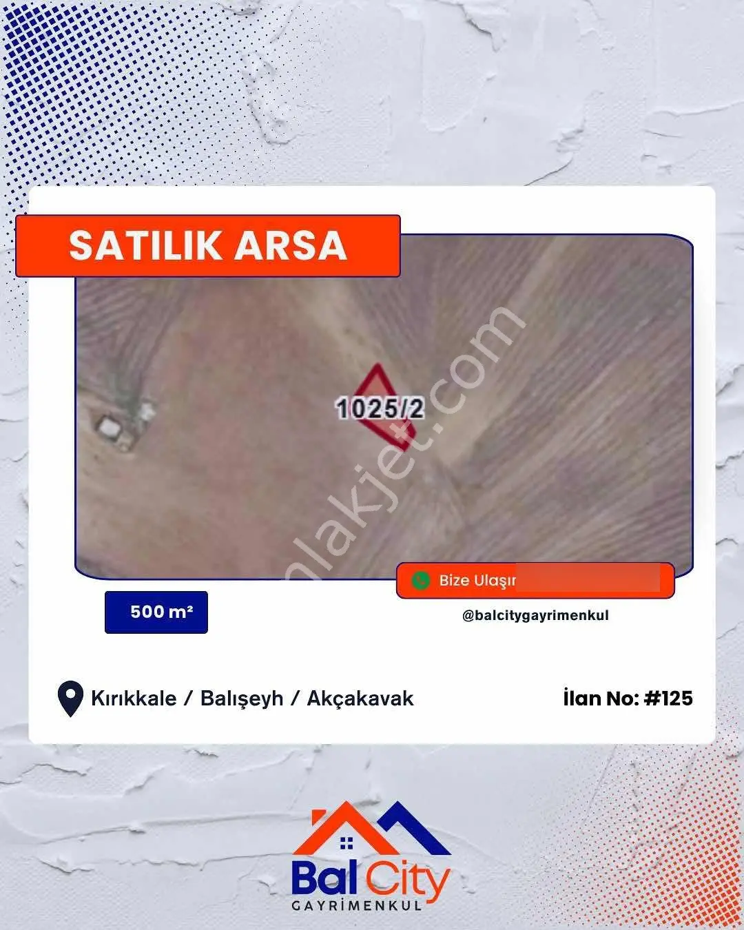 Balcity - Kırıkkale Balışeyh Köşe Parsel 2.5 Kat İmarlı 500 M² Arsa — fotoğraf 6