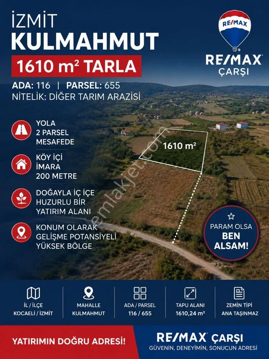 İzmit Kulmahmut Müstakil Parsel Tarla