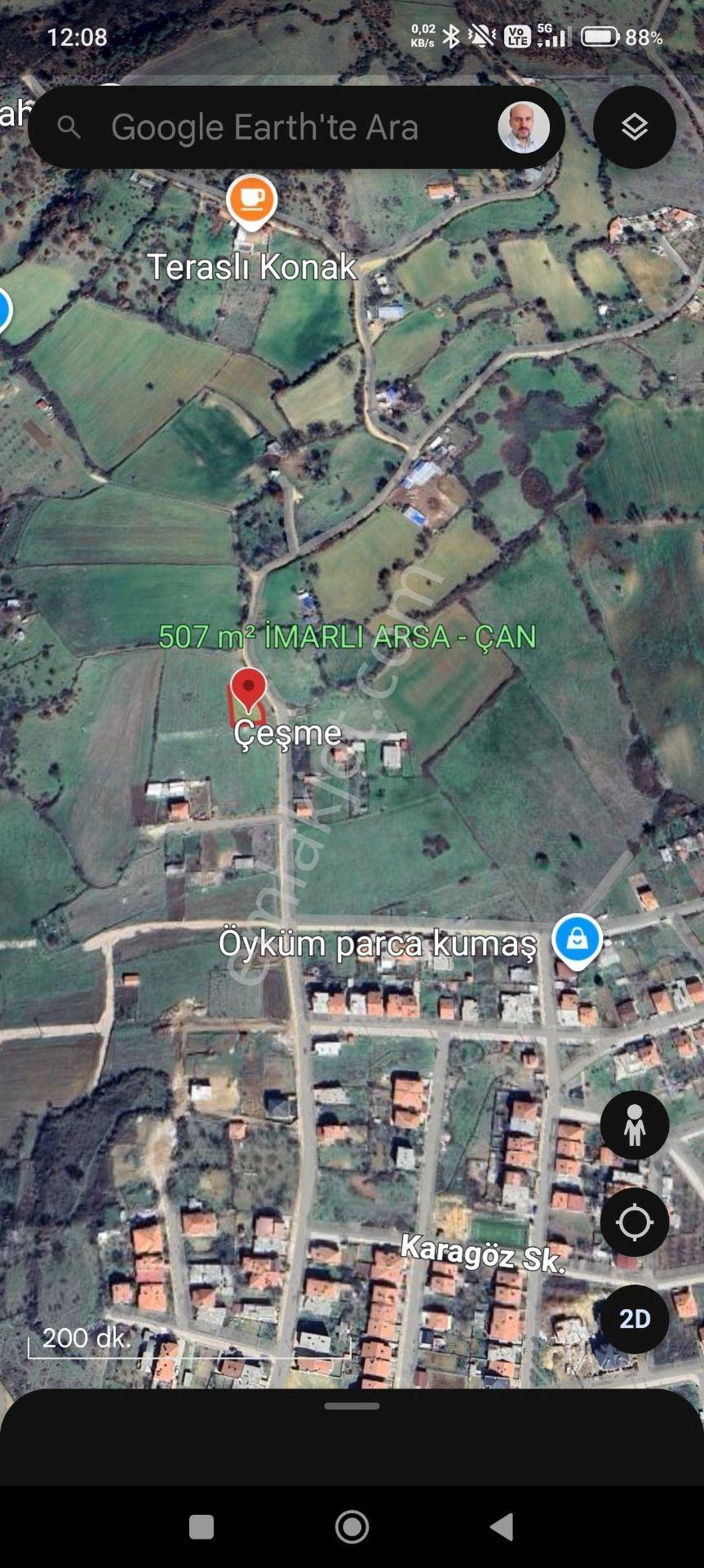 Kaz Dağları Ve Şehir Manzaralı 507 M² %40 2 Kat Villa İmarlı Köşe Arsa | Çanakkale Çan Osmanefendi — fotoğraf 12