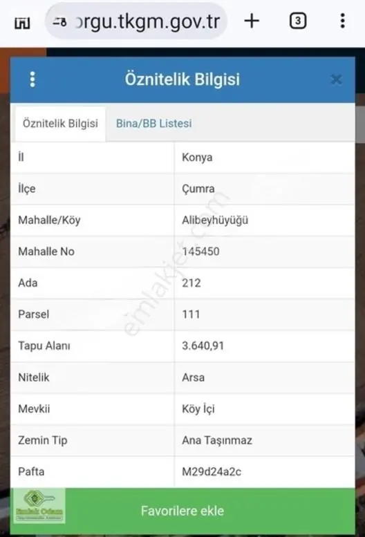 Çumra Alibeyhüyüğünde Hesaplı 3+1 121 M2 Den 12 Dairelik Arsa — fotoğraf 2