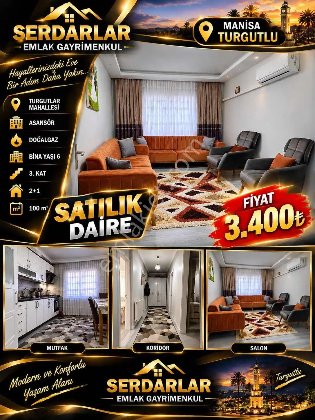 Serdarlar Gayrimenkul Asansörlü Daire