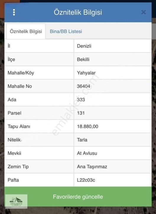 Bekilli Yahyalar'da 18.880mt2 Fırsat Tarla