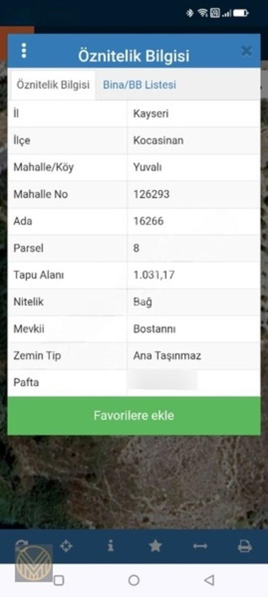 Kocasinan Yuvalı Mh'de Satılık Bağ