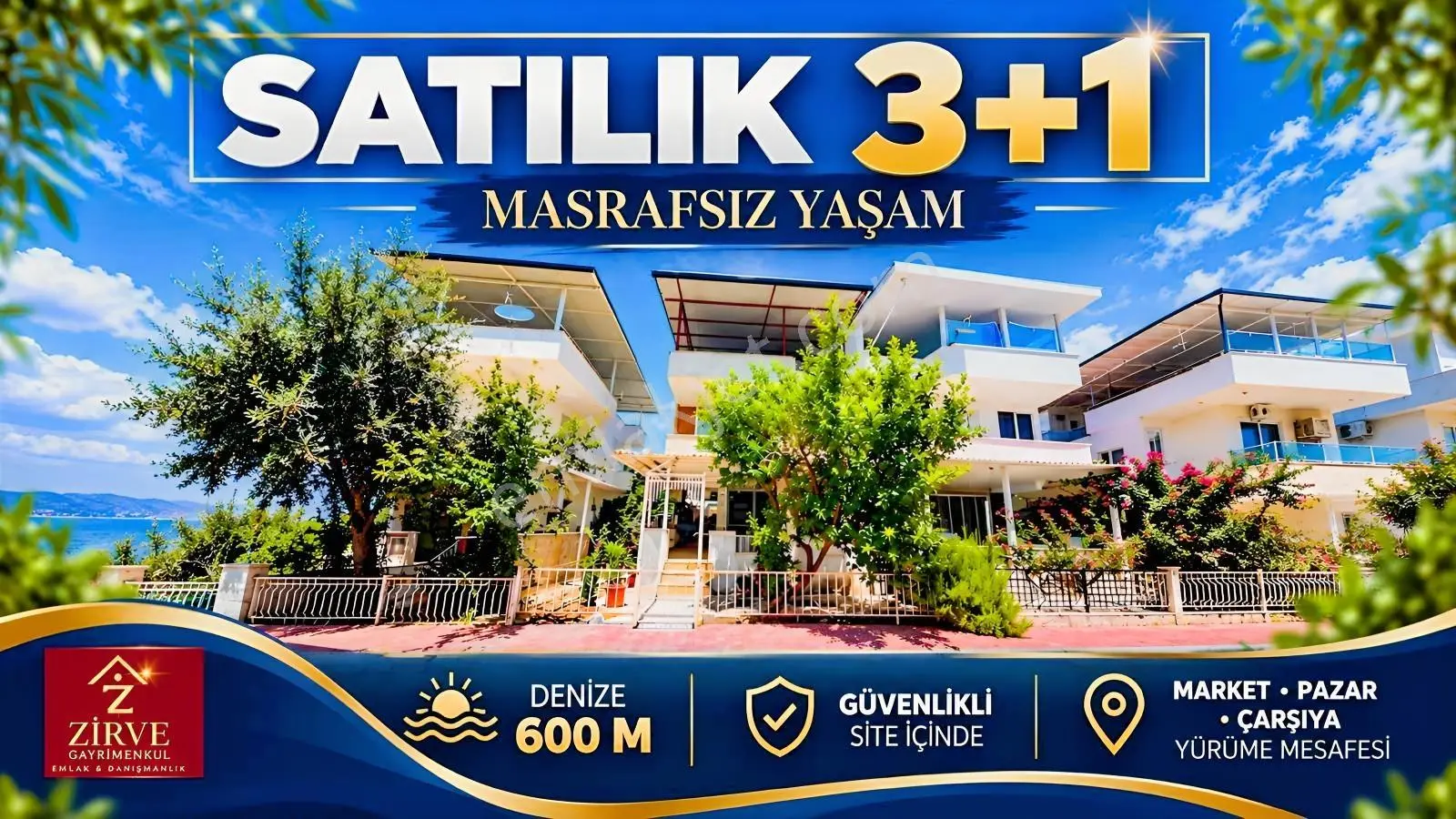 Güvenli Site İçerisinde Bahçeli Denize 400 Mt 3+1 Villa