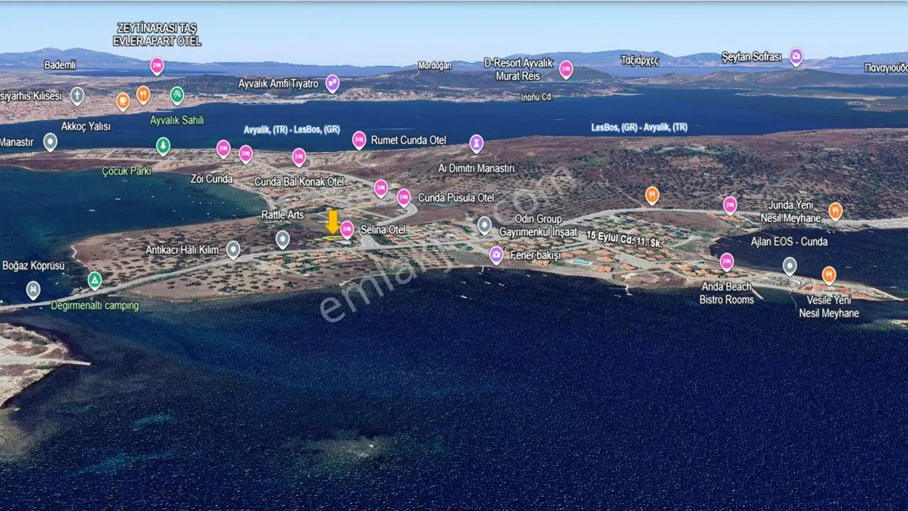 Ayvalık Cunda Satılık 421 M² Yola Sıfır Zeytinlik — fotoğraf 3