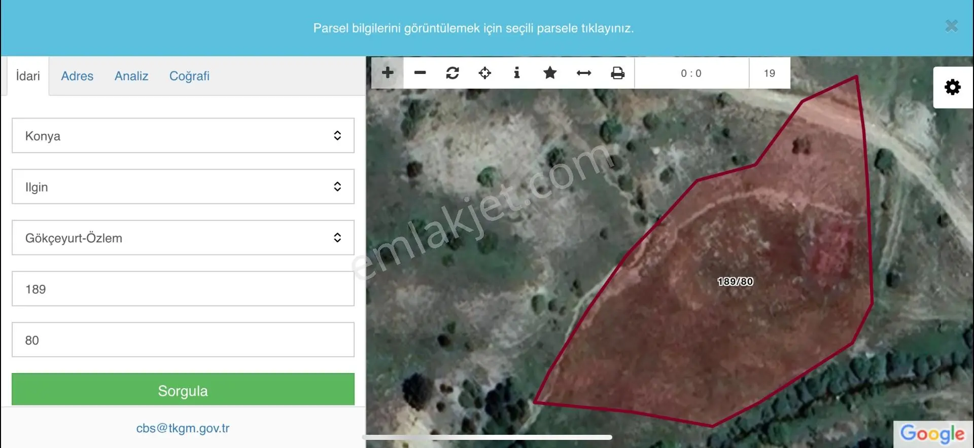 Dev Gayrimenkul’Den Ilgın Gökçeyurt 3.334 M² Satılık Tarla