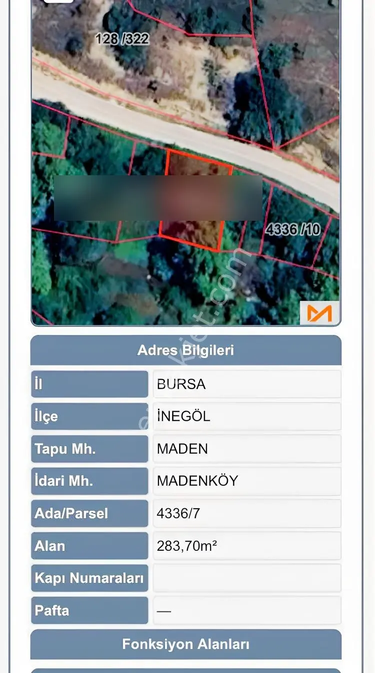 Bursa İnegöl Maden Köyünde Yola Cephe 283 M2 Satılık Bahçe — fotoğraf 3