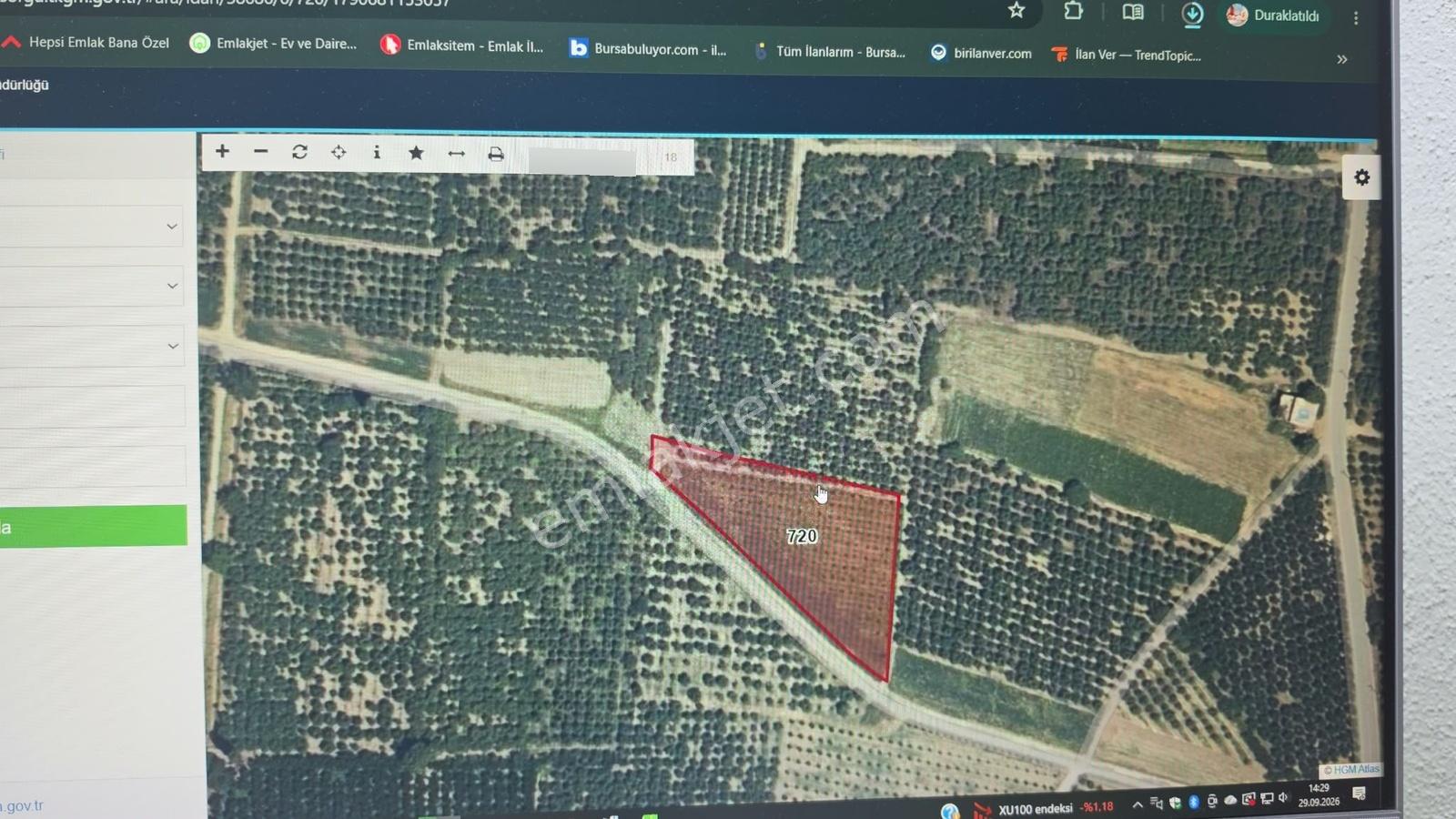Bke Bursa Kılıç Tan Hasanköy De Satılık 4.220m2 Yola Cephe Tarla — fotoğraf 3