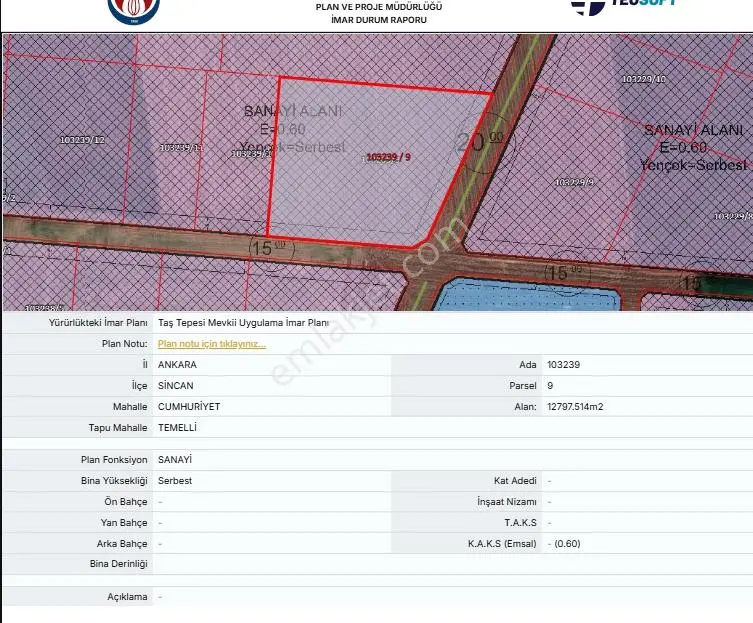 Temelli Cumhuriyette Köşe Konumlu Sanayi Parselinde 268,46 M² — fotoğraf 3