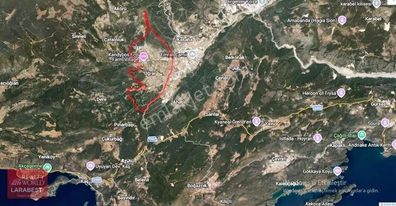 Antalya Kaş Uğrar Mahallesi'nde Satılık Tarla — fotoğraf 3