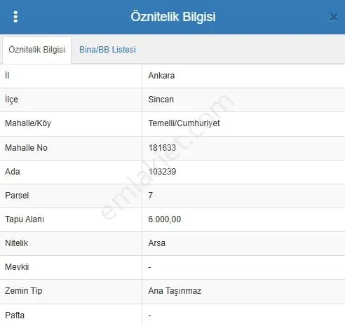 Sincan Temellide Sanayi İmarlı Parselde 118 M² Arsa Hissesi