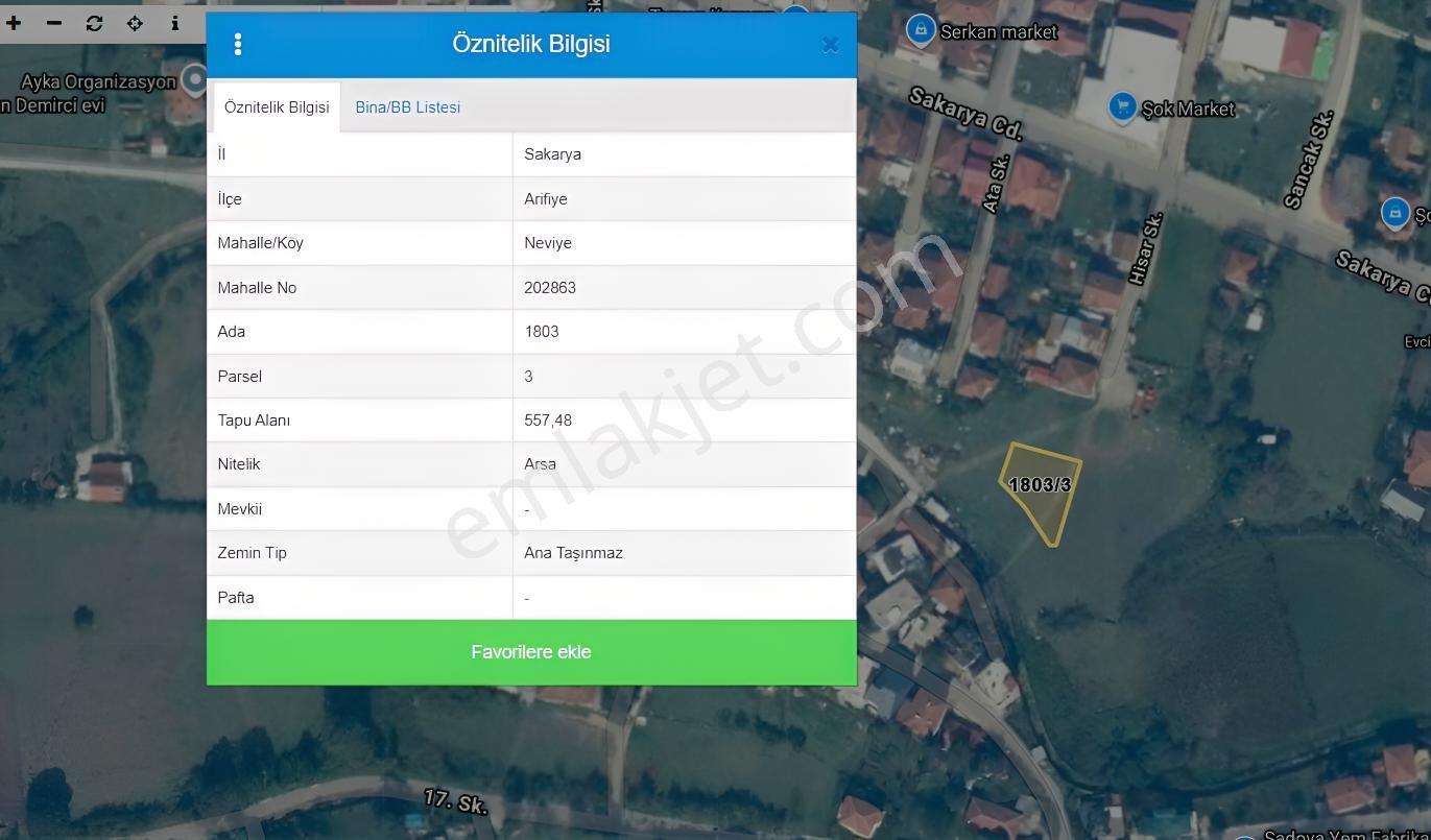 Arifiye Neviyede Merkezi Lokasyonda 557 M² Yatırımlık Konut Arsa — fotoğraf 17