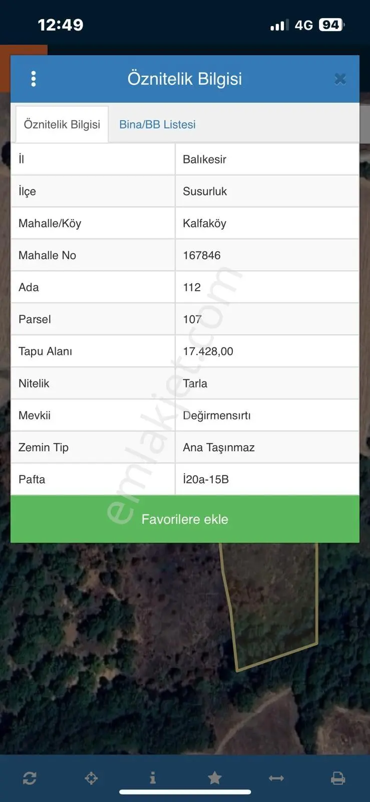 Susurluk Kalfaköy'de Kadastro Yoluna Cephe Projeye Uygun Tarla — fotoğraf 3