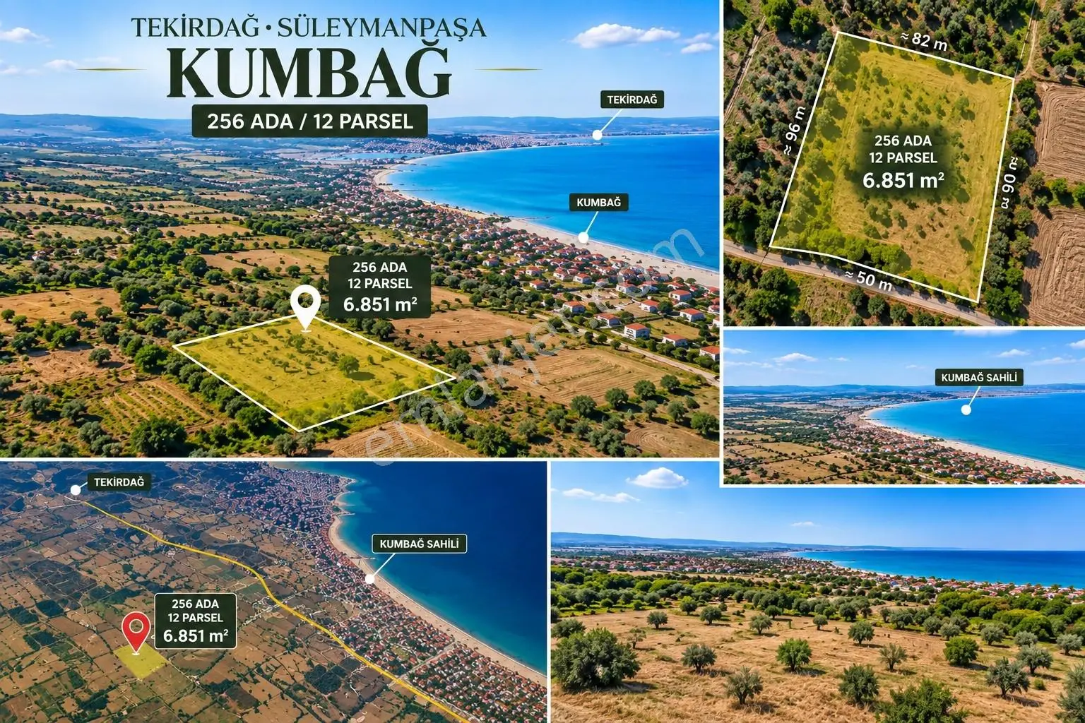 Tekirdağ Süleymanpaşa Kumbağ-denize Yakın Satılık Hisseli Tarla — fotoğraf 2