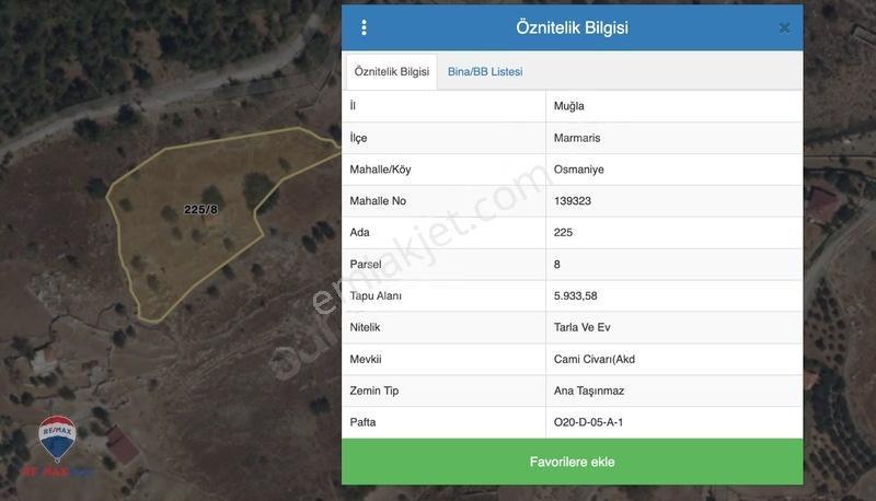 55 Marmarıs Osmanıyede Satılık 5933 M² Tarla — fotoğraf 2