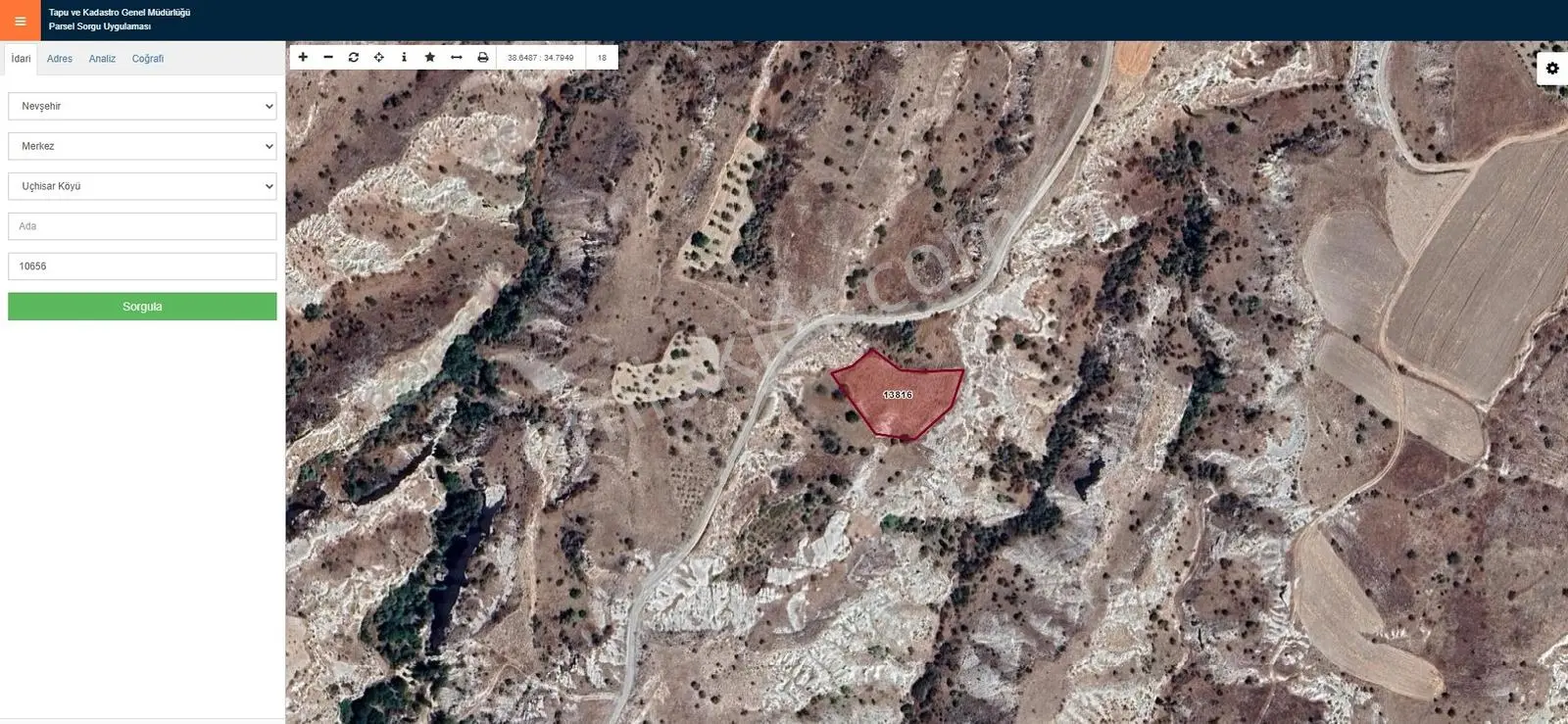Şanlıbaba Emlak'tan Uçhisar'da Vadi Manzaralı Arazi — fotoğraf 2