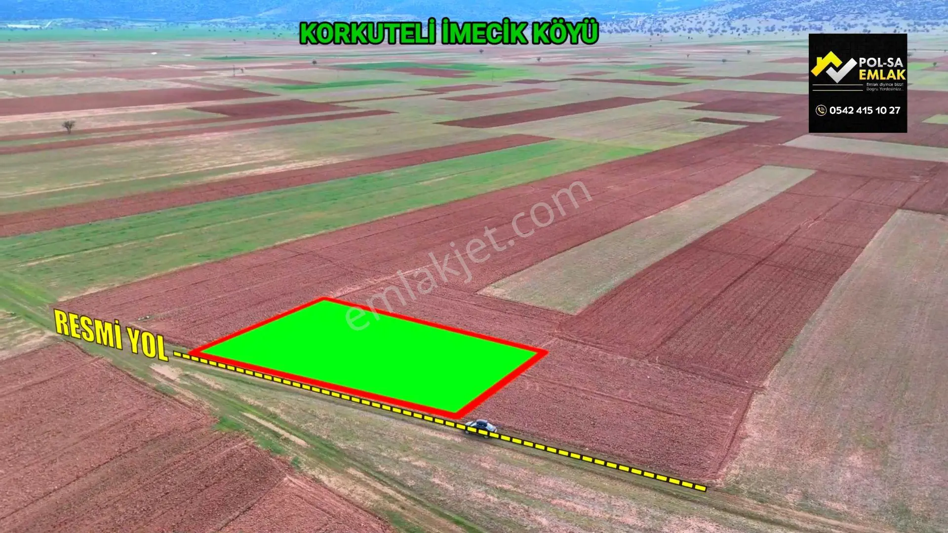 Korkuteli İmecik De Satılık 813m2 Tarla Resmi Yol Var — fotoğraf 2