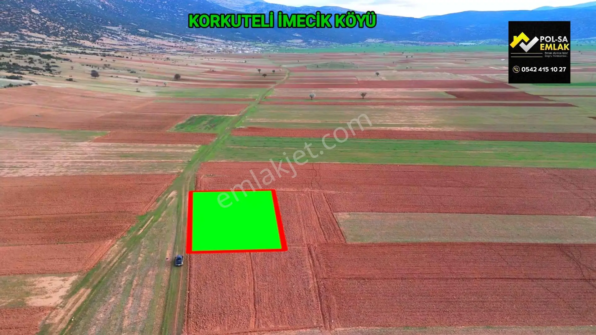 Korkuteli İmecik De Satılık 813m2 Tarla Resmi Yol Var — fotoğraf 3