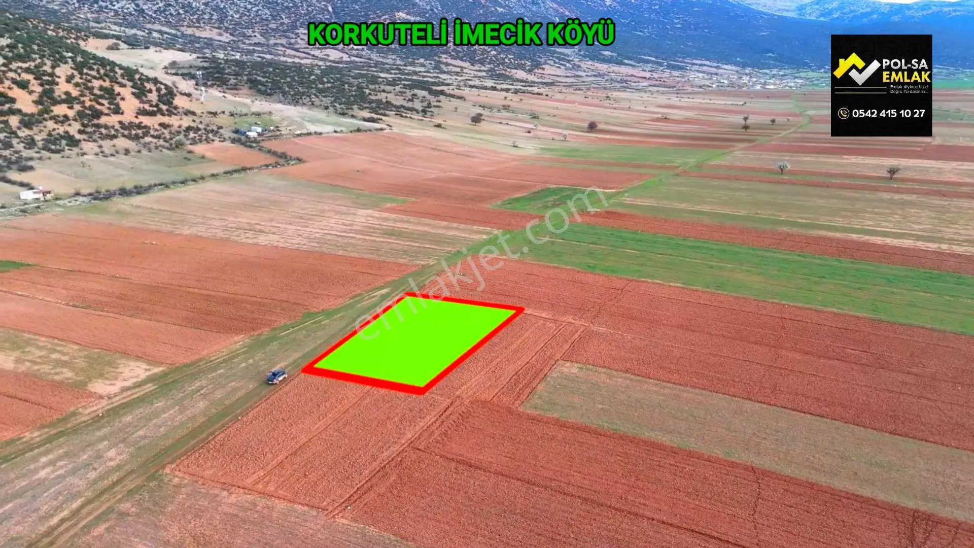 Korkuteli İmecik De Satılık 813m2 Tarla Resmi Yol Var — fotoğraf 4