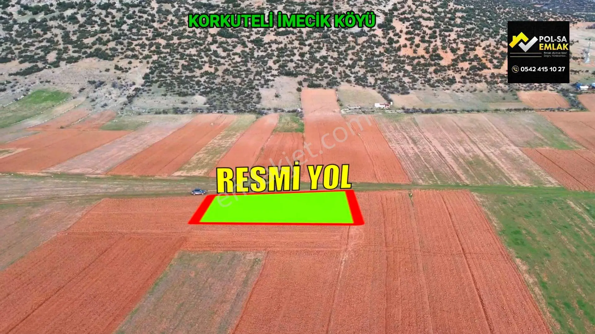 Korkuteli İmecik De Satılık 813m2 Tarla Resmi Yol Var — fotoğraf 5