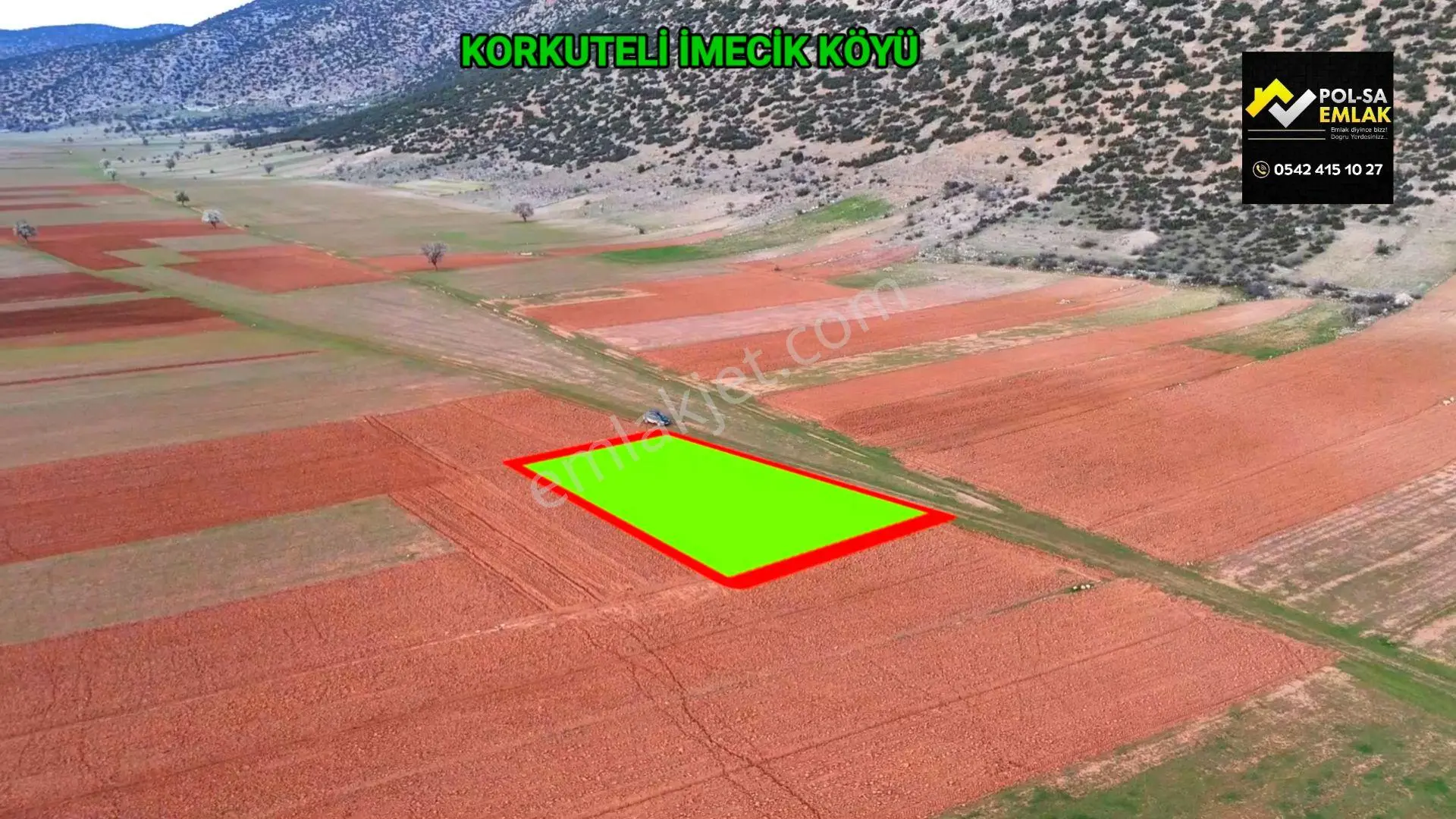 Korkuteli İmecik De Satılık 813m2 Tarla Resmi Yol Var — fotoğraf 6