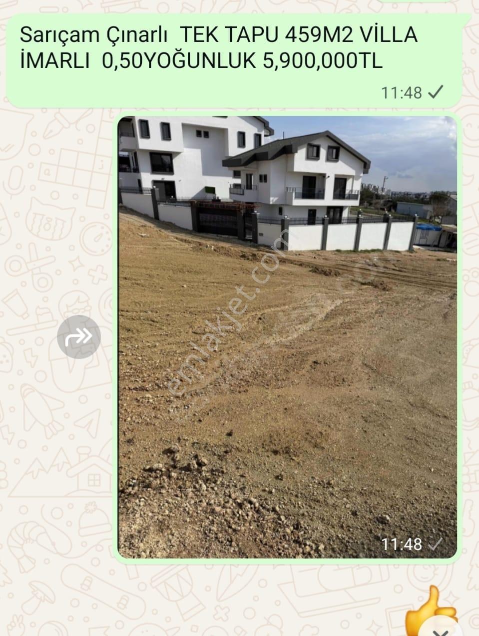 Kaçmaz Kelepir Tek Tapu Sarıçam Çınarlı Enuygun 499 M2 Villalık Ve Diğer Arsalar. — fotoğraf 7
