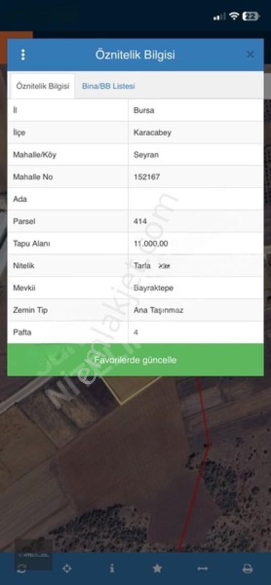 Nitelik'ten Karacabey Seyran'da Yatırımlık Satılık Tarla