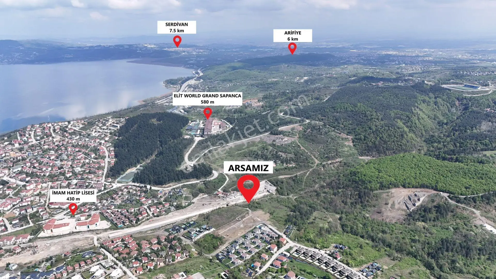 Sapanca Ünlüce’de Satılık Konut İmarlı 2489 M2 Arsa