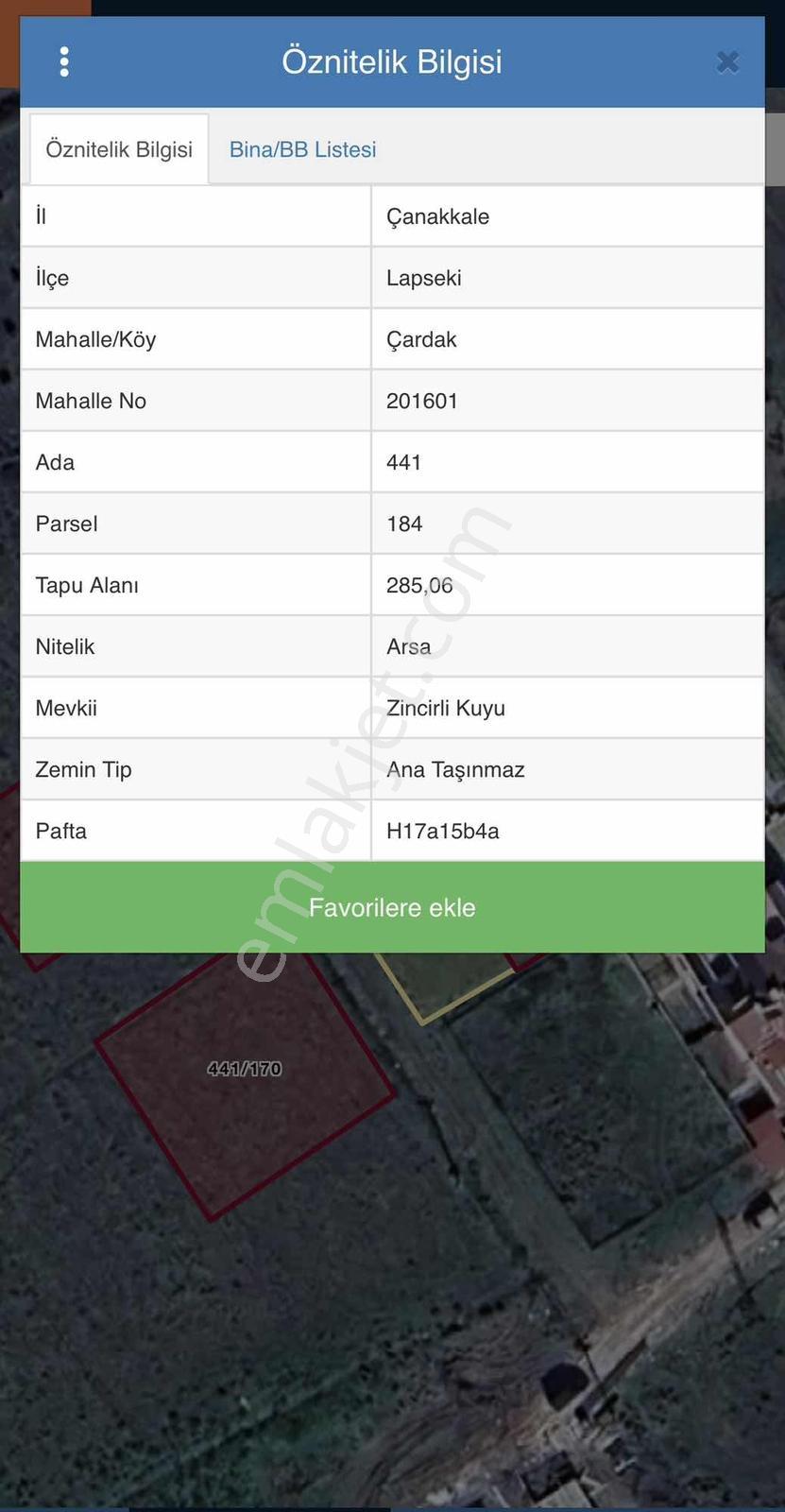 Lapseki Çardakta Denize 100 Metre Güney Batı Cepheli Köşe Parsel — fotoğraf 2
