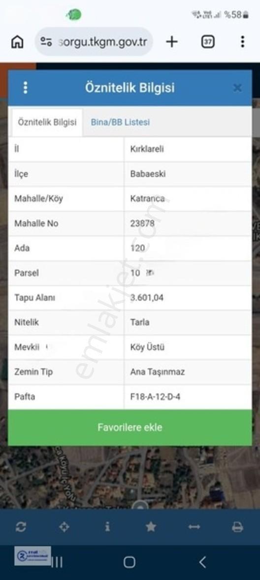 Kirklareli Babaeski Katrancaköyünde Acil Satilik Tarla — fotoğraf 2