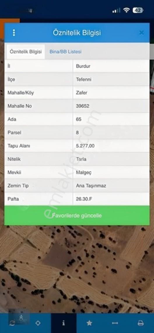 Tefenni Zaferde 5.277 M² Tek Tapu Tarla Yatırımlık Fırsat — fotoğraf 2