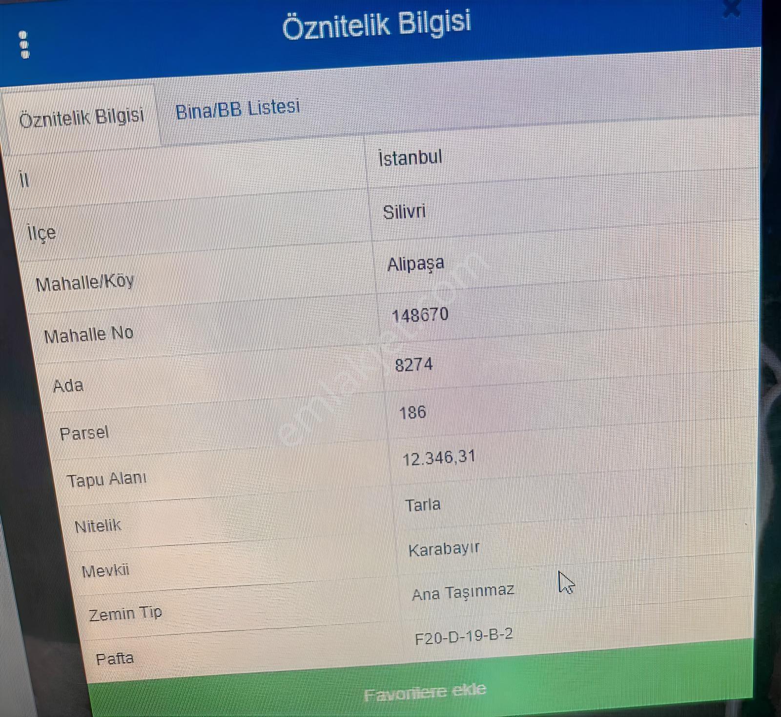 Silivri Alipaşa Mah M2 12.346 M2 Lik Arsada 1030 M2 Satılık