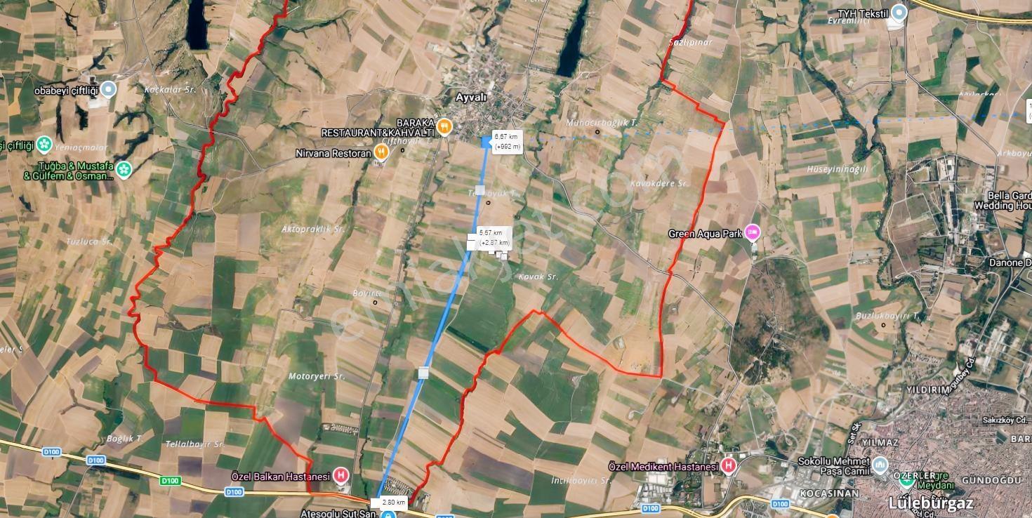 Acil Lüleburgaz Ayvalı Köyü Yakını 15.000m2 Satılık Tarla