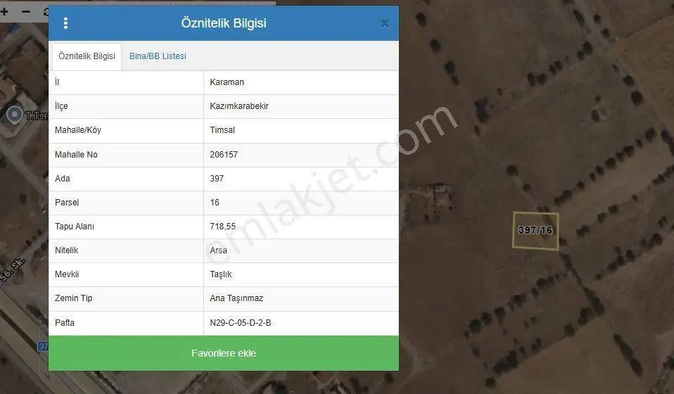 Karaman Kazımkarabekir Timsal'da %40 İmarli 718 M² Fırsat Arsa