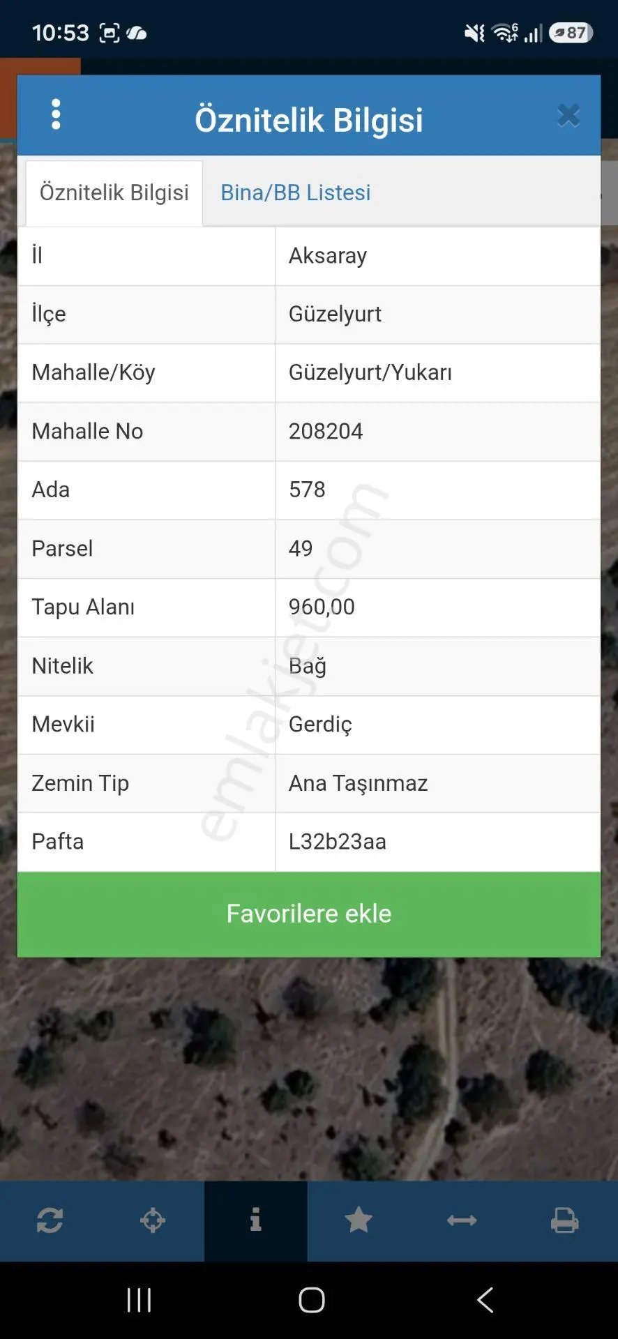 Aksaray Güzelyurtta Satılık Bağ