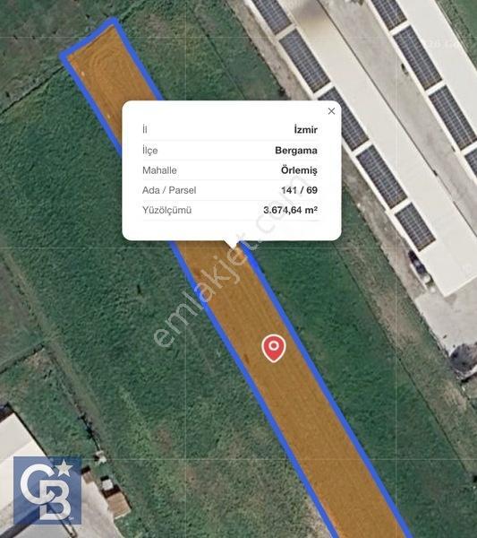 Bergama Örlemiş'te Res&ges Yatırımları Çevresinde 3.674 M2 Tarla