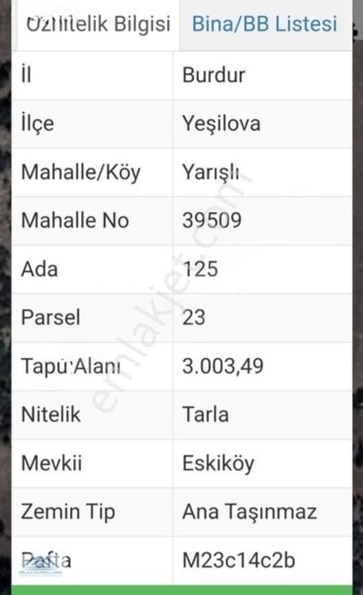 Yeşilova Yarışlıda 3003 M2 Köy'e Yakın Satılık Arazi — fotoğraf 3