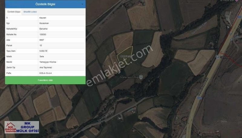 Barsamada Satılık Yatırımlık Tarla Kaçırılmayacak Fırsat