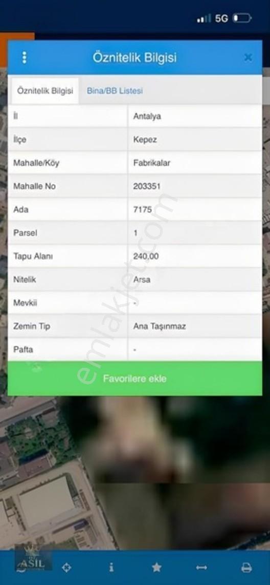 Fabrikalarda 240 Metre Tek Tapu Arsa