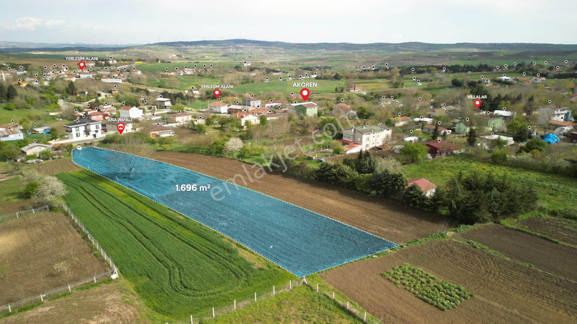 Akören'de Kaçırılmayacak Fırsat 1.696 M² Tek Tapu Satılık Tarla — fotoğraf 3