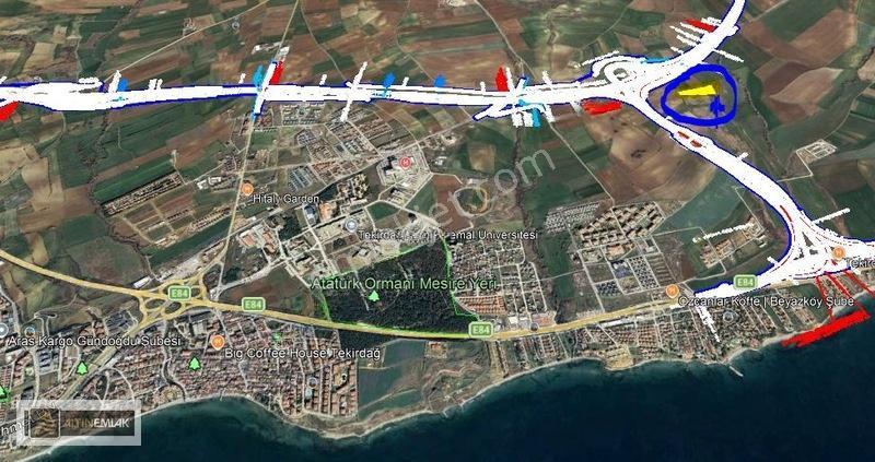 Tekirdağ Gazioğlu Kayıtlı Otoban Yanı Satılık 14.200 M2 Tarla