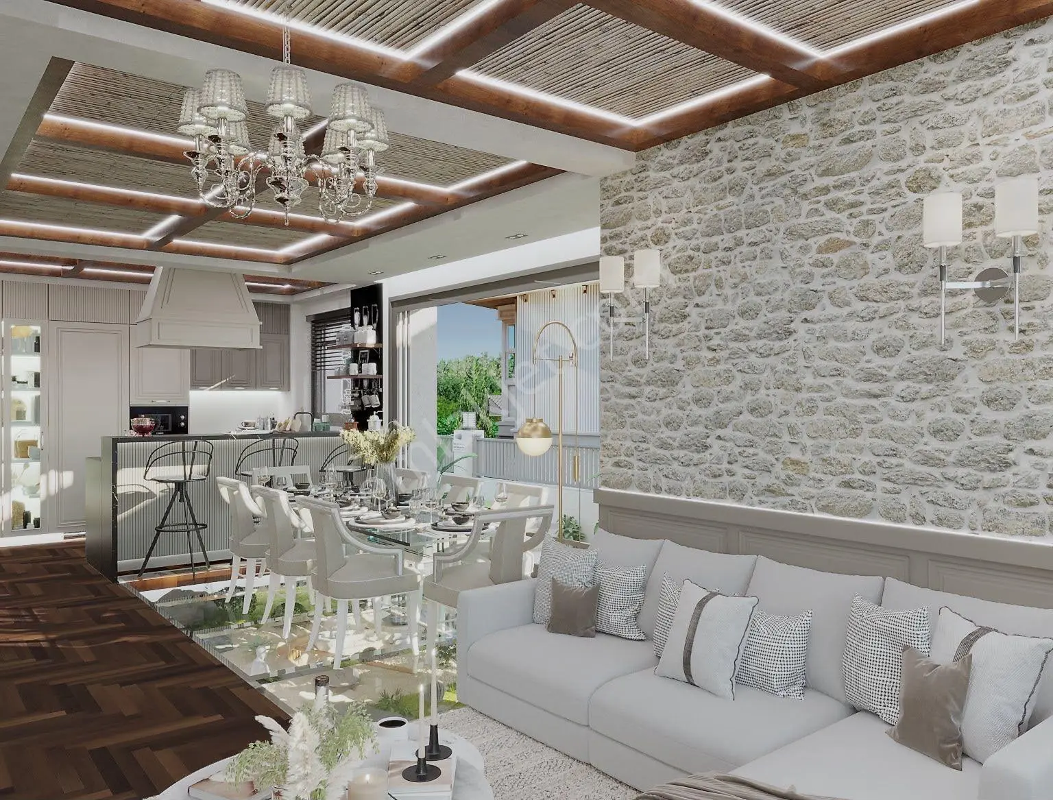 Kuşadası'nda Satılık 8+1 Müstakil Taş Malikane - Havuzlu Saunalı Hamamlı — fotoğraf 3