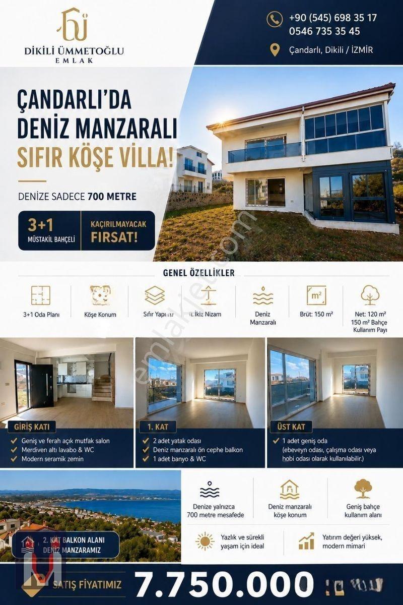 Dikili Ümmetoğlu’ndan 3+1 Çandarlı İkiz Nizam Köşe Müstakil Sıfır Villa