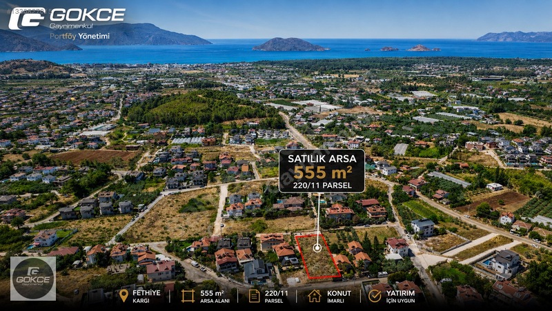 Fethiye Kargı Mah.'De Satılık 555 M² Müstakil Arsa