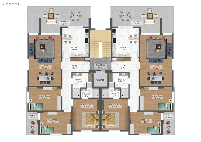 Kurşunlu Satılık 3+1 Dubleks Daire — fotoğraf 12