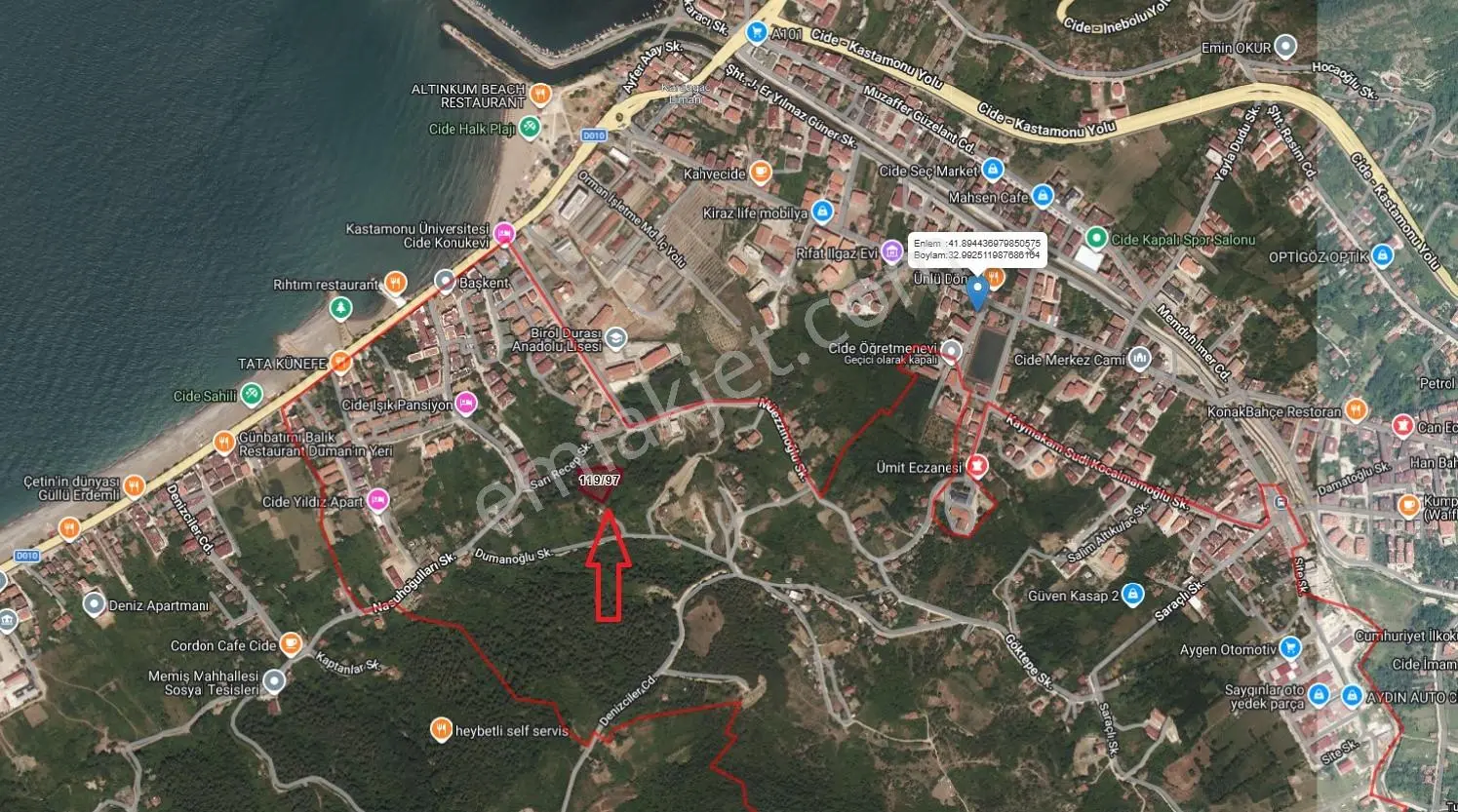 Cide Demirtaş Emlaktan Full Deniz Manzaralı 3.265 M2 Tarla — fotoğraf 3
