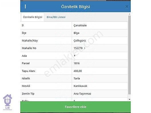 Lir Den Çanakkale Biga Çelikgürü De Satılık 400 M2 Tarla — fotoğraf 6